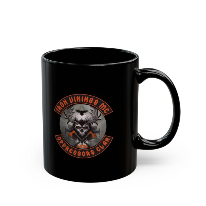 Iron Vikings Oppressors Black Mug - 11oz & 15oz Skull Design - Image 2